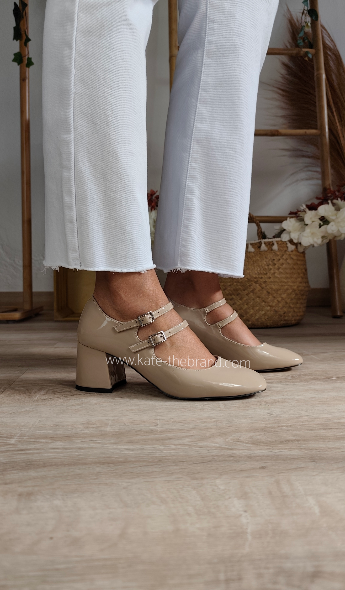 Sapato tacão Mary Jane TAUPE