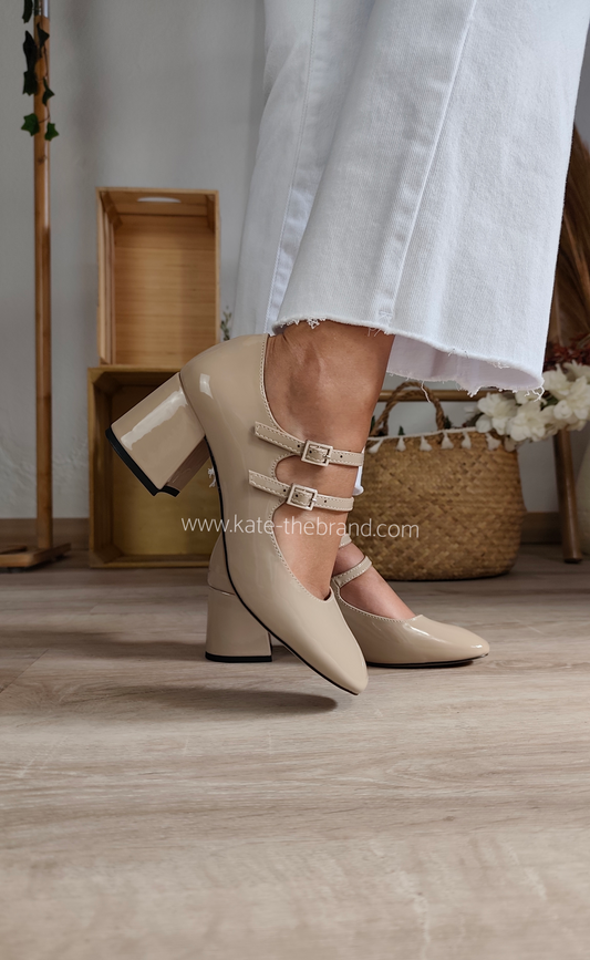 Sapato tacão Mary Jane TAUPE